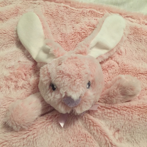 Piccolo Bambino Pink Bunny Rabbit Baby Plush Security Blanket Lovey - Picture 2 of 5